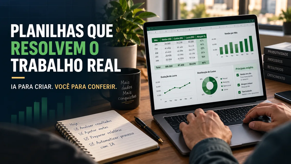 Planilhas que resolvem o trabalho real — Excel Profissional com IA